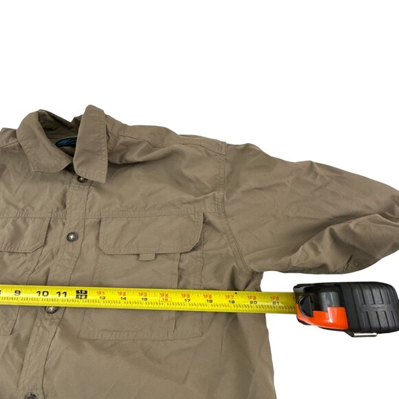 REI Mens XL Nylon Button Down Shirt Gray Long Sleeve Hiking Outdoor Travel - Picture 8 of 8